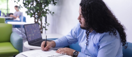 MBA student studying