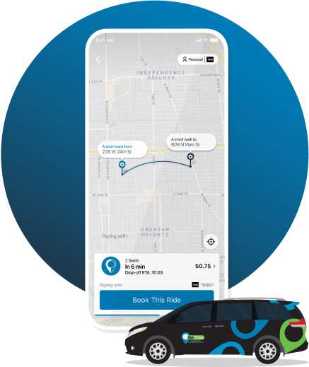 GoZone is an easy to use app that helps you get around Denton County Texas for less than Uber or Lyft