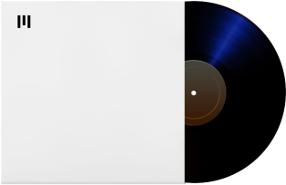 A sapphire colored vinyl record with a minimalist white sleeve and a black UnitedMasters Brand mark