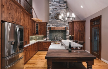 Large island in kitchen