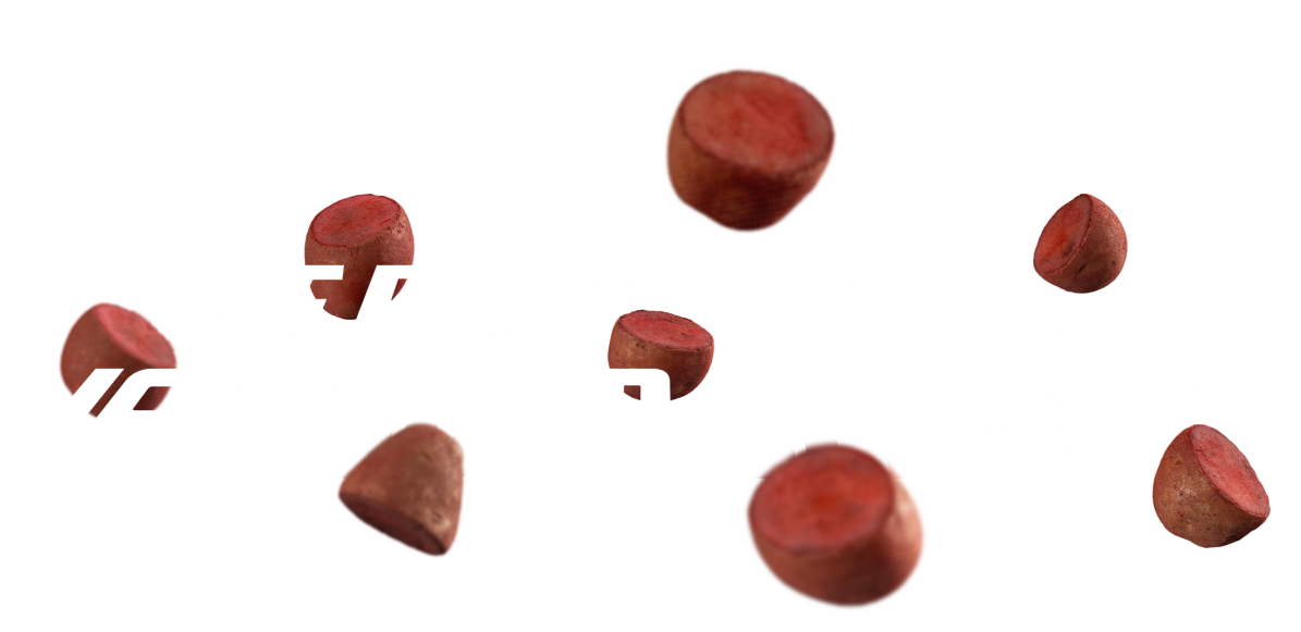 Flying potatoes around a copy block that reads 'The Best Defense is a Good Offense'.