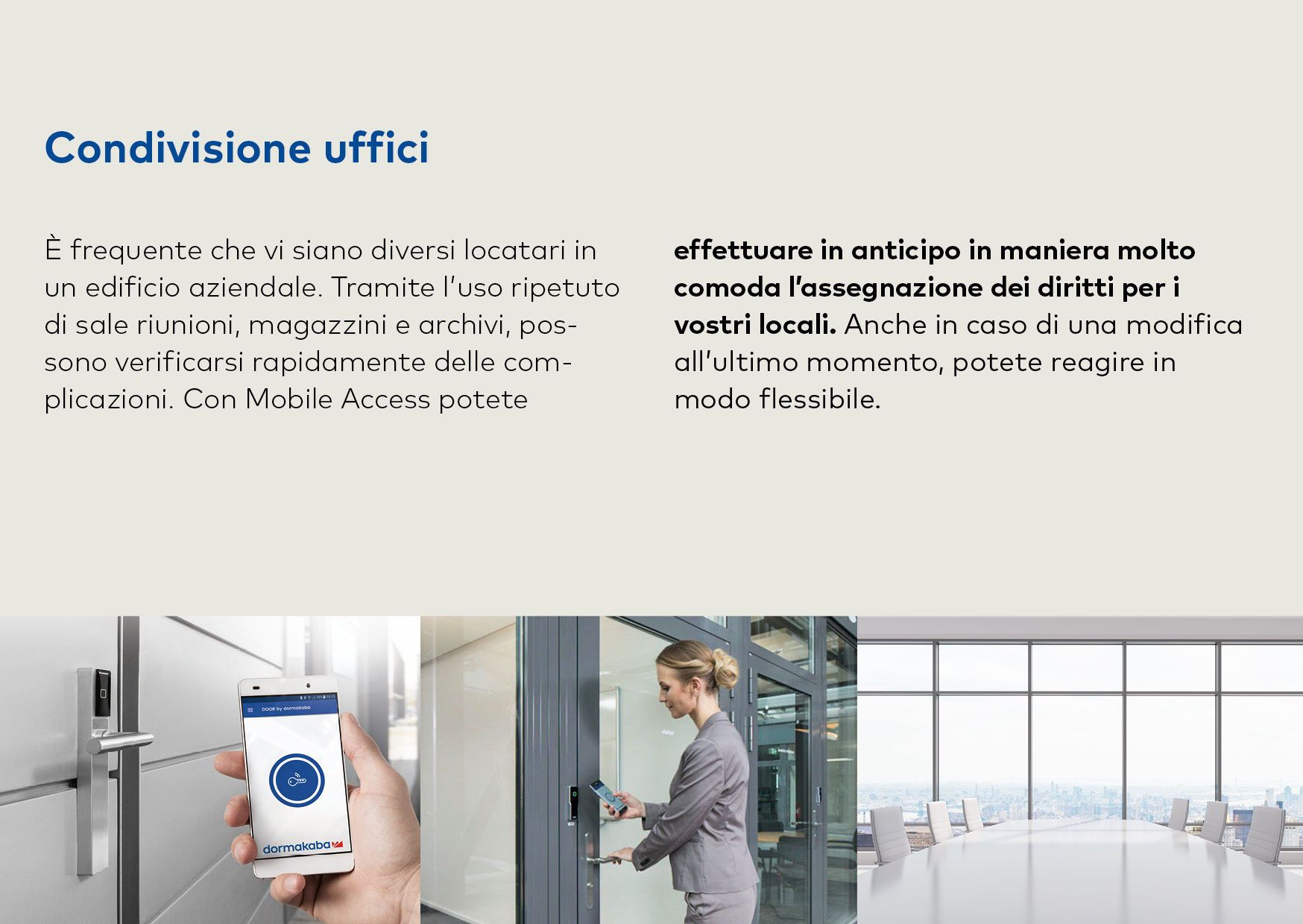 Condivisione uffici Mobile Access