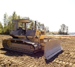 Bulldozer on dirt