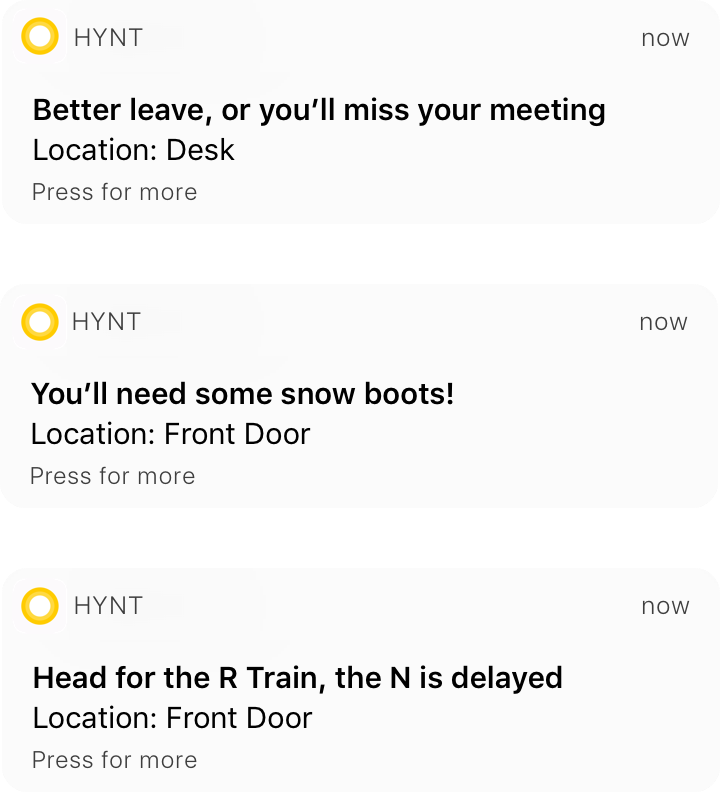 Hynt Proactive Reminders