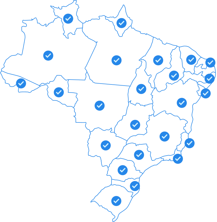 mapa do brasil onde há clientes Conta Azul
