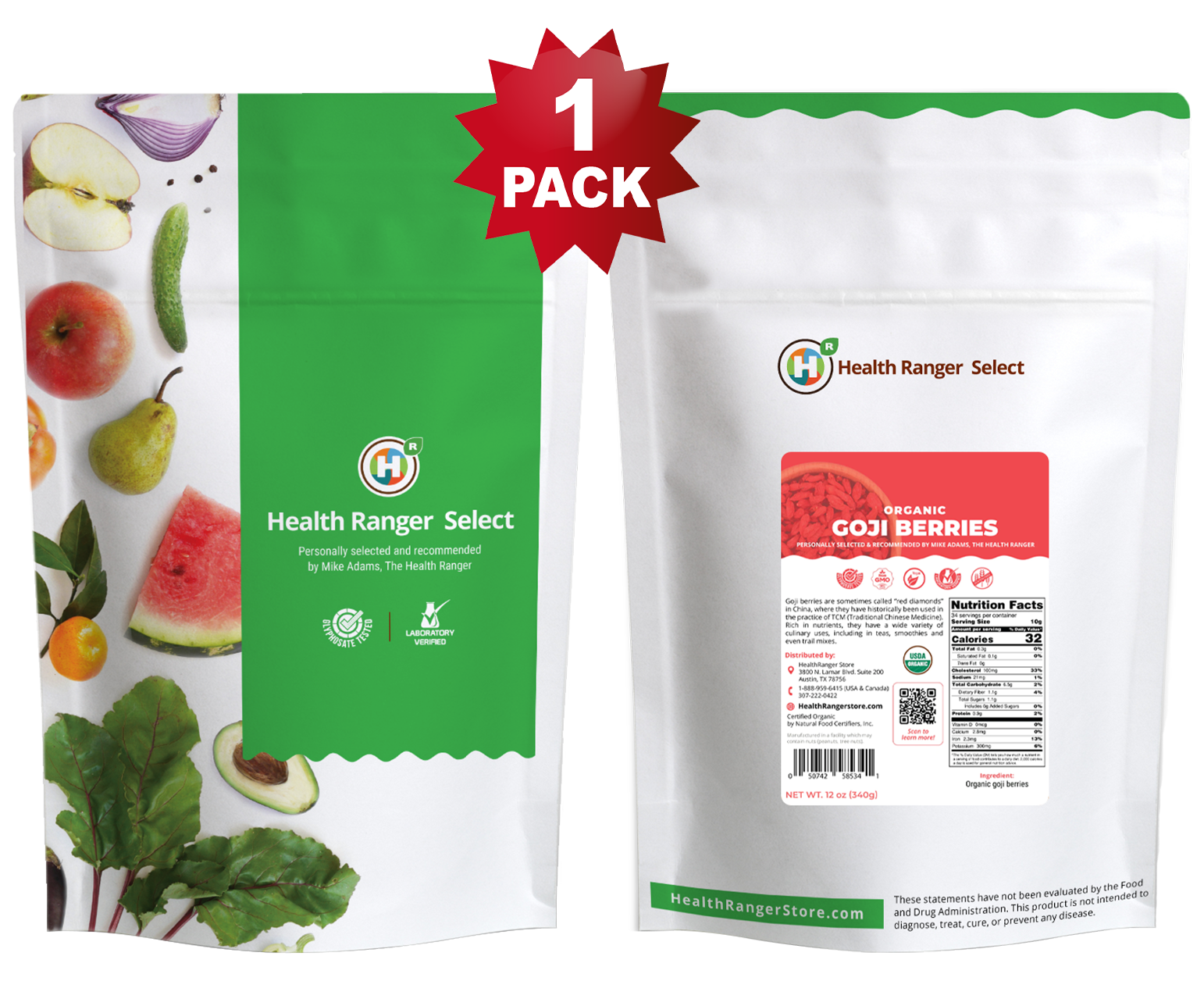 Health Ranger Select Organic Goji Berries 16 oz