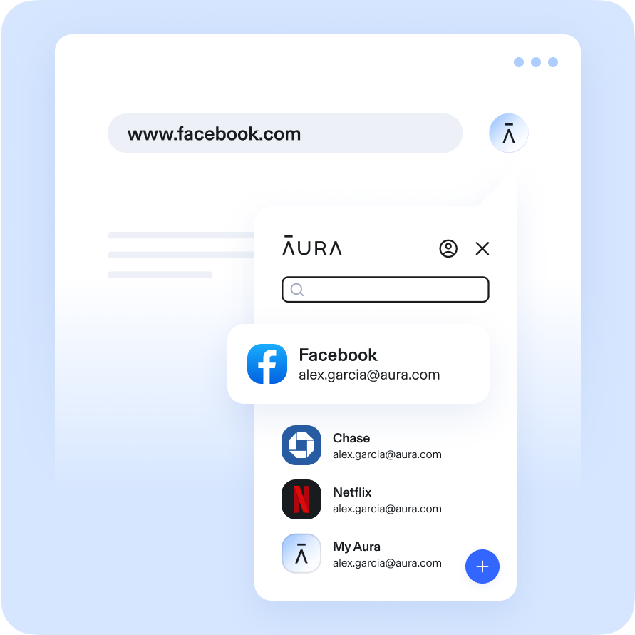 Aura's UI for password manger