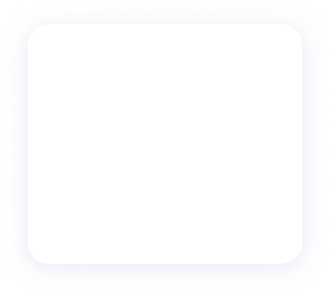 white card with blue box shadow