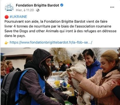 Don ukraine Fondation Brigitte Bardot