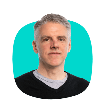 David Lloyd  headshot on teal shape