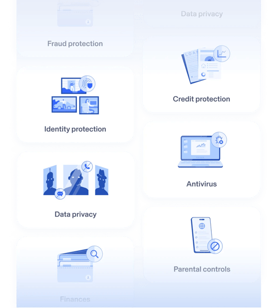 Aura has Various Protection options like Fraud protection, Credit protection, Identity protection, Antivirus, Parental controls, & Data privacy