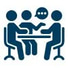 Circular icon representing a simple closing process.