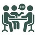 Circular icon representing a simple closing process.
