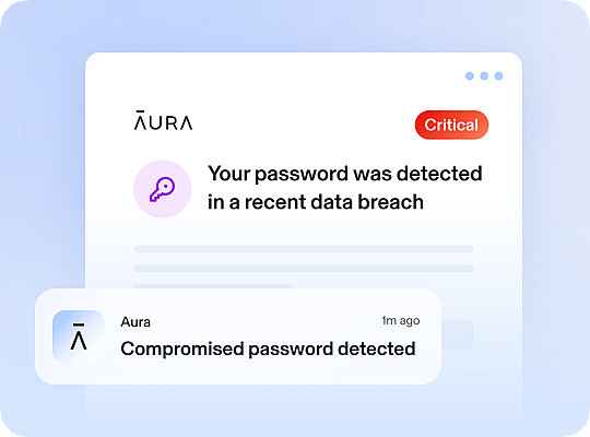 Aura app screen with VPN on.