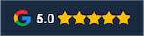 Google reviews badge - 5 star rating
