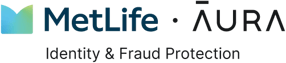 Metlife and Aura Logo for Identity and Fraud Protection