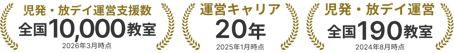 児発・放デイ運営支援数全国10,000教室/運営キャリア20年/児発・放デイ運営全国214教室