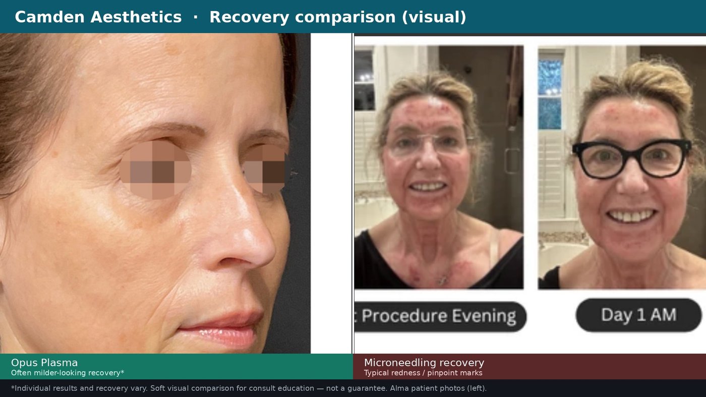 Opus vs microneedling recovery comparison