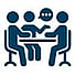 Circular icon representing a simple closing process.