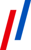 Red and blue decorative diagonal lines