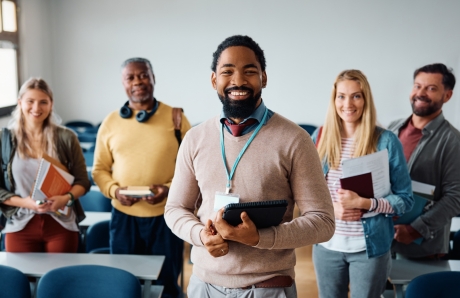A group of smiling teachers.