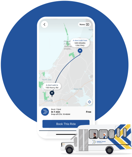 Get around Southampton on-demand. Public Transit meets rideshare app.