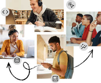 Collage of Students Learning - College Course
