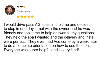 Hot Tub Sales Testimonial 