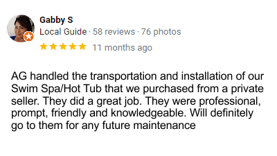 Hot Tub Moving Testimonial 6