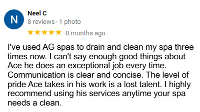 Hot Tub Maintenance Testimonial 1