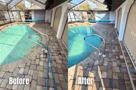 Lanai Cleaning Before & After
