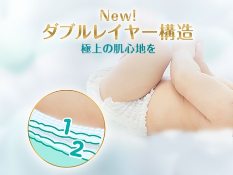 新ダブルレイヤー構造で極上の肌心地