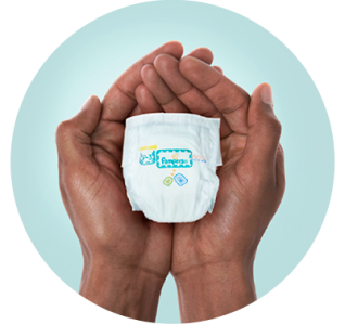 Preemie pampers compared to human hands