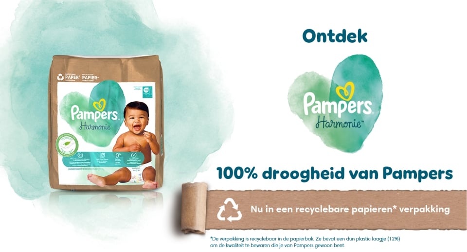 Ontdek Pampers Harmonie, 100% droogheid van Pampers