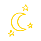 Icon moon and stars