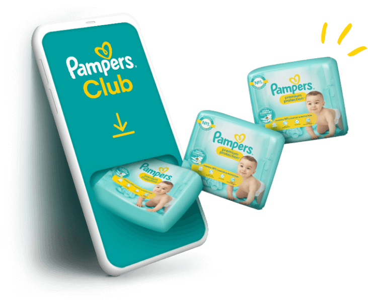 Smartphone mit Pampers Club-App
