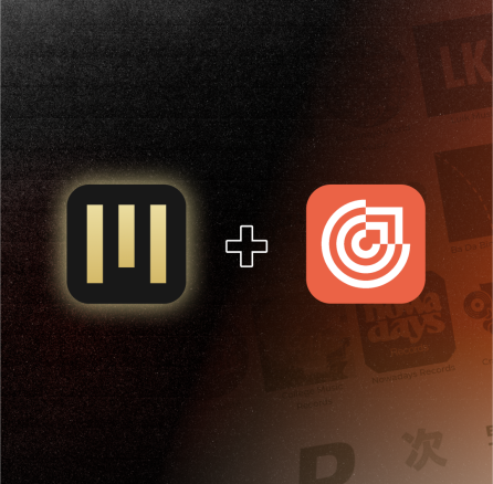 UnitedMasters + Groover Partnership on orange background with glows