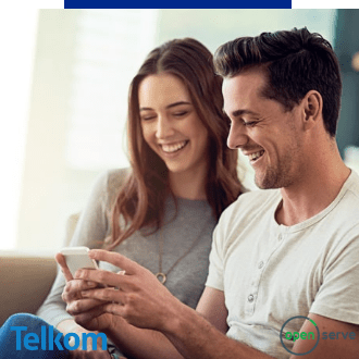 Two People streaming with their Telkom Openserve fibre