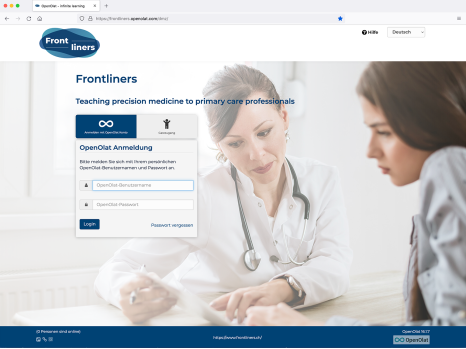 Frontliners Login page