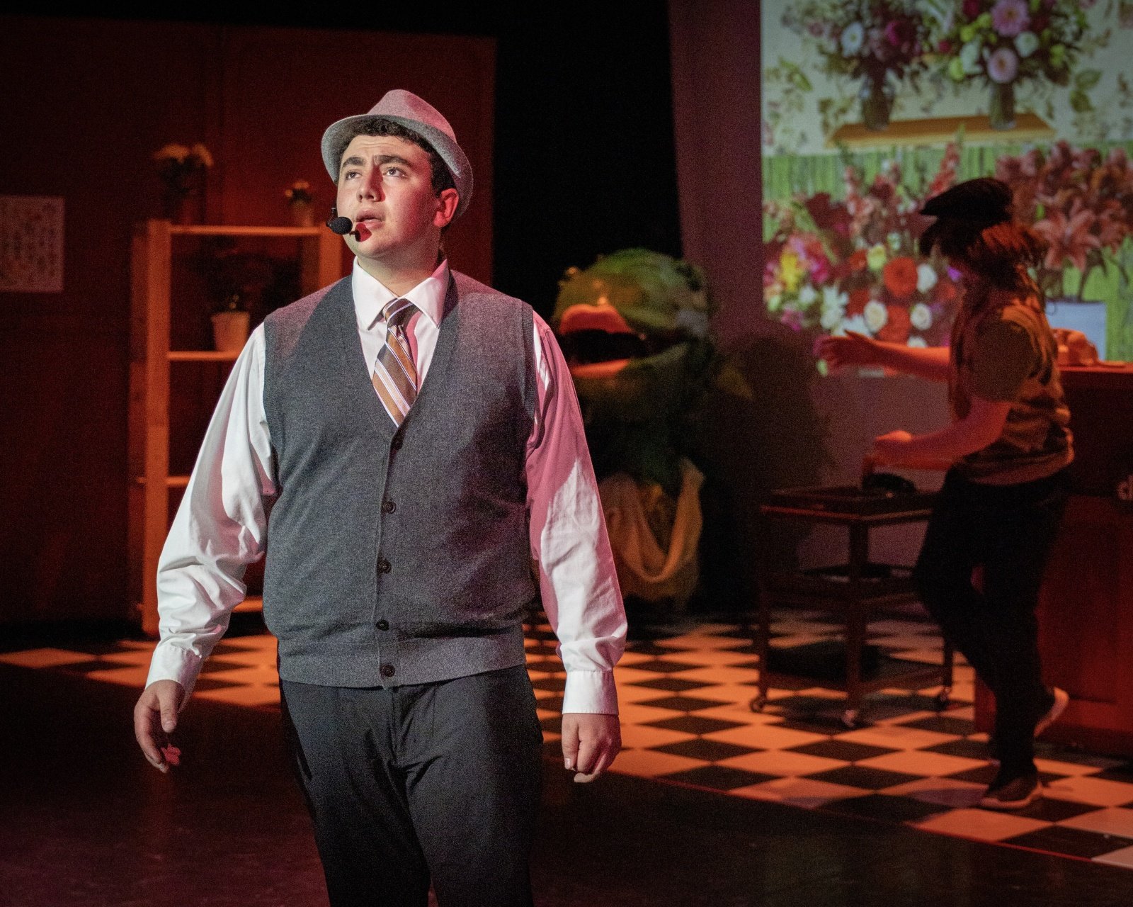 Abstract gray folded ribbon-like layers on a soft light background