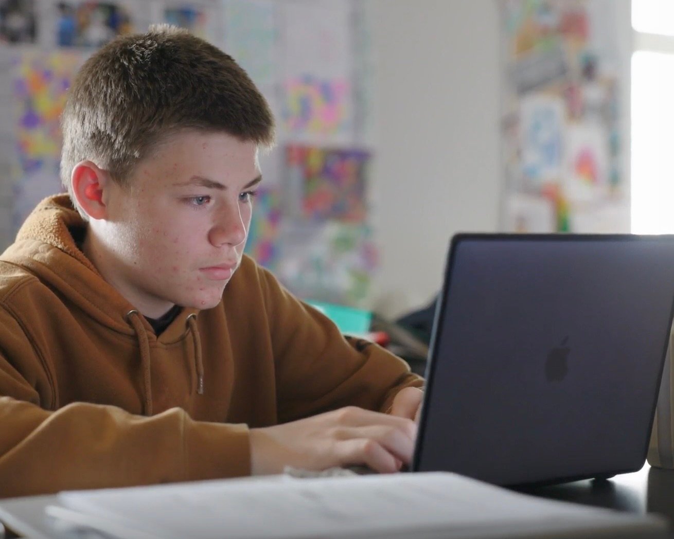 Abstract pastel lavender folded ribbon-like layers on a soft light background