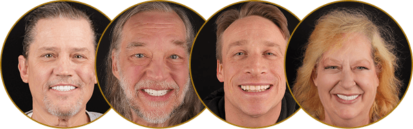 image of 4 patients with perfect teeth after treatment