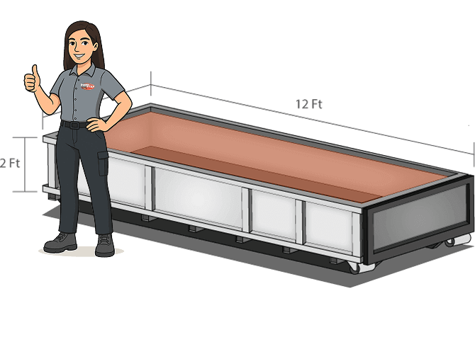 Illustration of 7 cubic yard bin