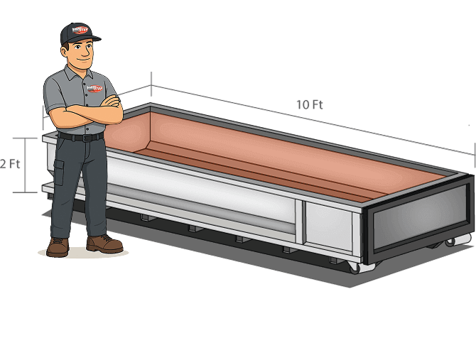 Illustration of 5 cubic yard bin