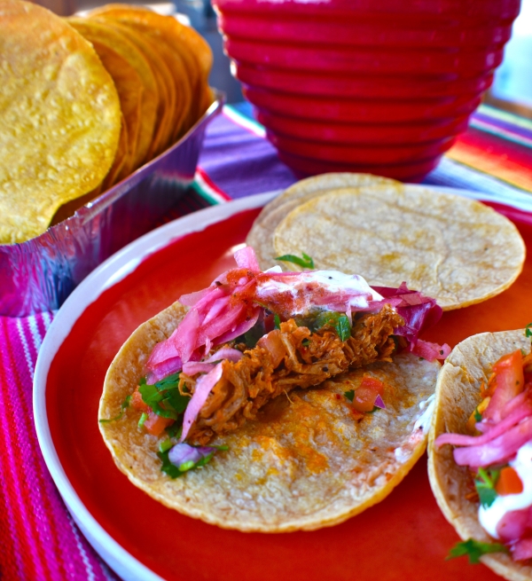 tacos on red plate