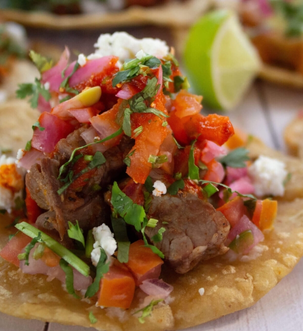 tacos on a wood surface