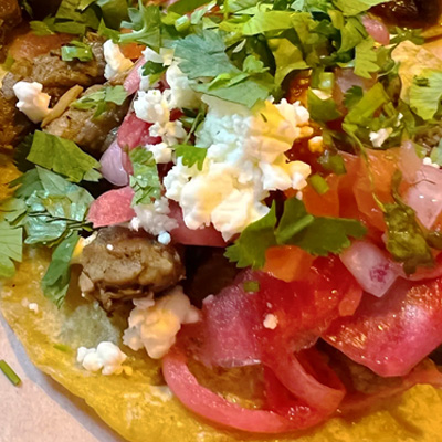 close up of taco