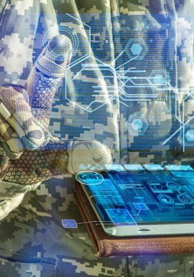 Secure sattellite communication soldier