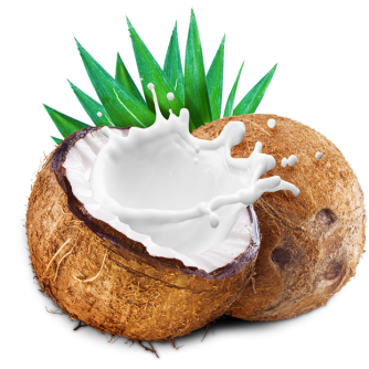 coconut with coconut milk splash