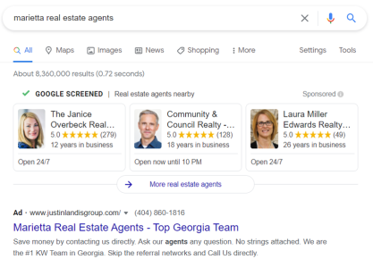 LSA Search Results Page Preview